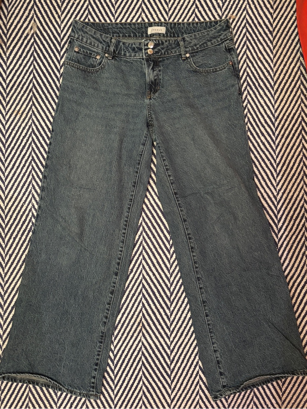 PacSun Dark Blue LownmHigh-Rise Wide Leg Jeal